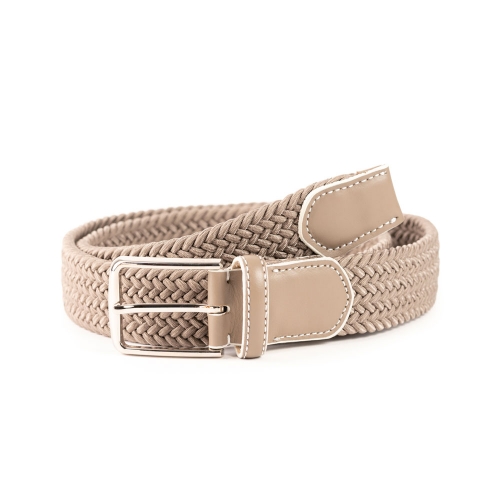 Cinturón Trenzado Elástico Piel Liso 35 mm