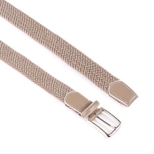 Cinturón Trenzado Elástico Piel Liso 35 mm