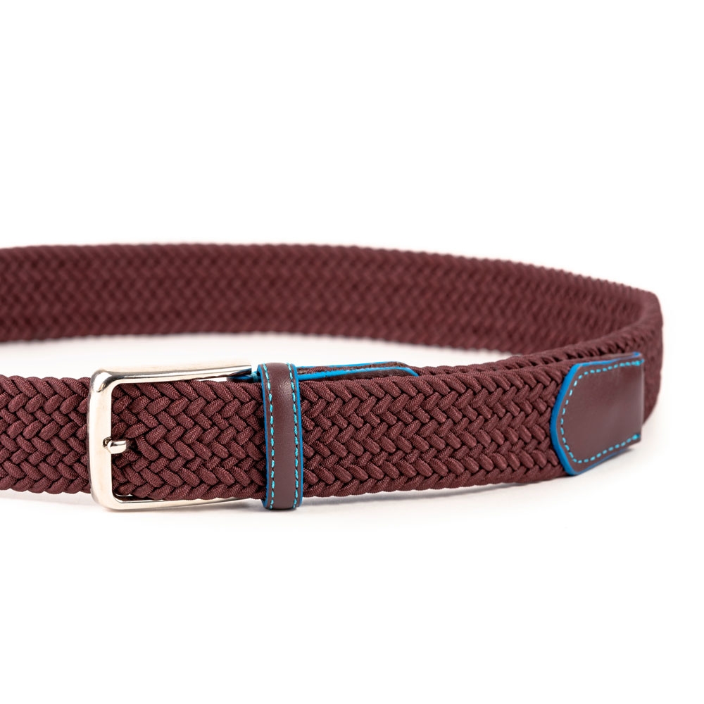 Cinturón Trenzado Elástico Piel Liso 35 mm