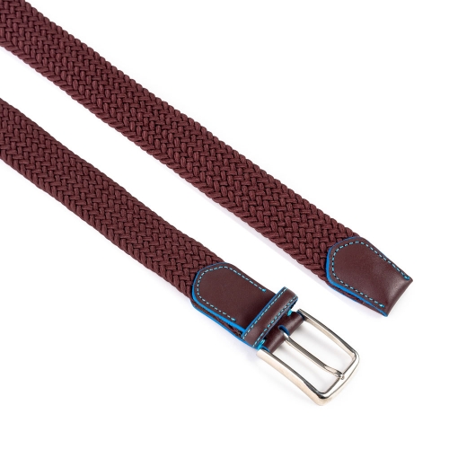 Cinturón Trenzado Elástico Piel Liso 35 mm