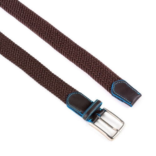 Cinturón Trenzado Elástico Piel Liso 35 mm