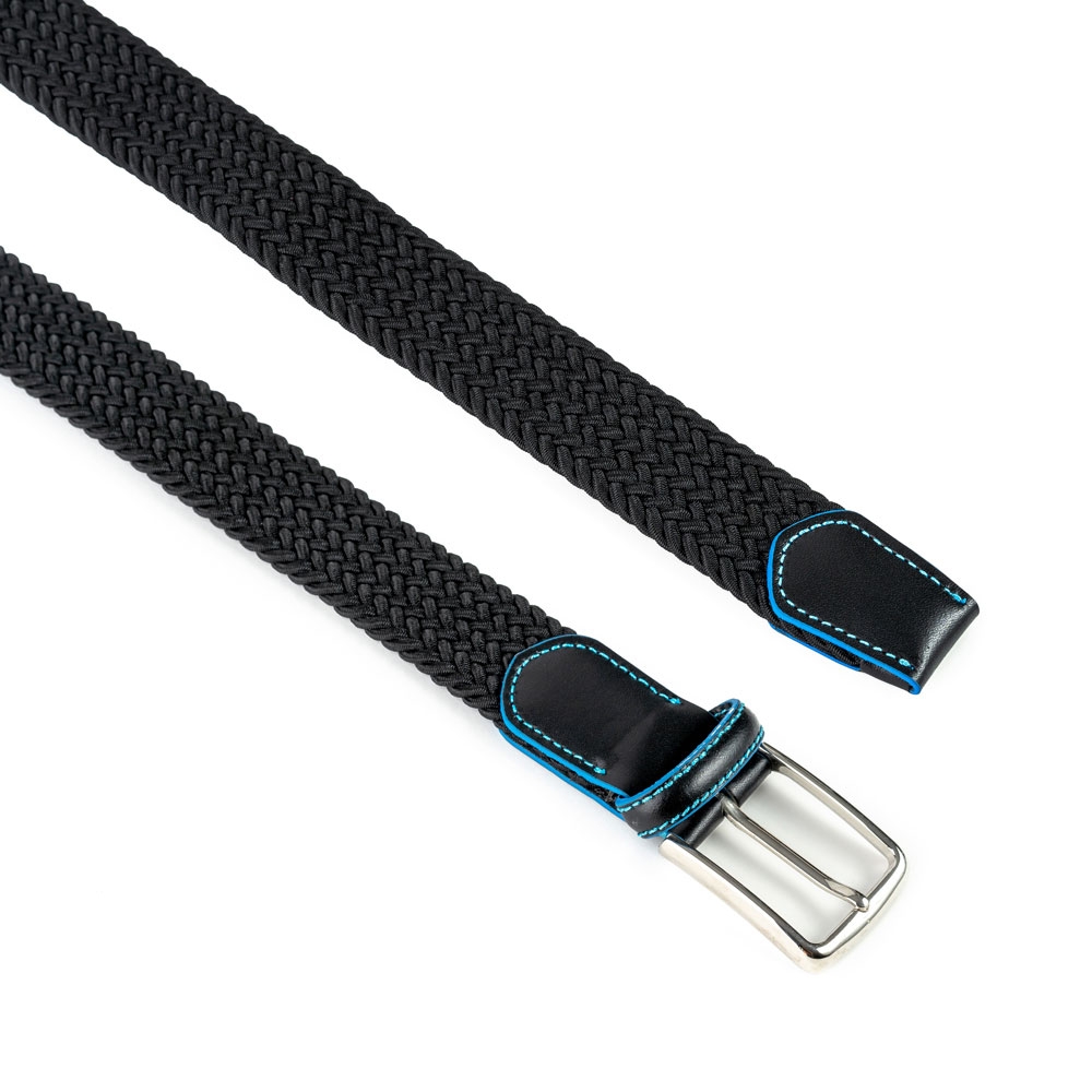 Cinturón Trenzado Elástico Piel Liso 35 mm