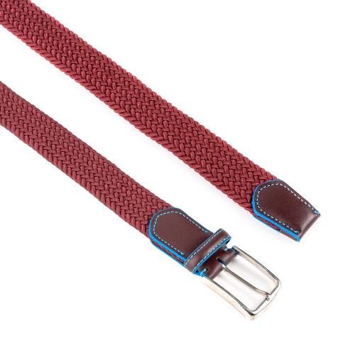 Cinturón Trenzado Elástico Piel Liso 35 mm