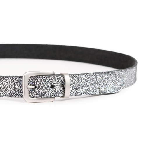 Cinturón Piel Portitxol Impreso Pasador Metálico 30 mm