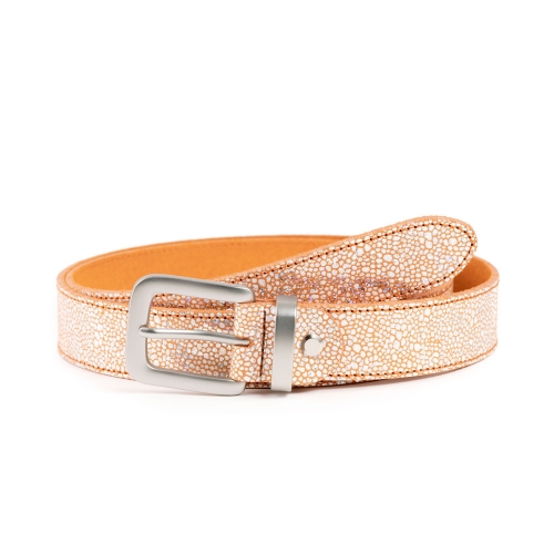 Cinturón Piel Portitxol Impreso Pasador Metálico 30 mm