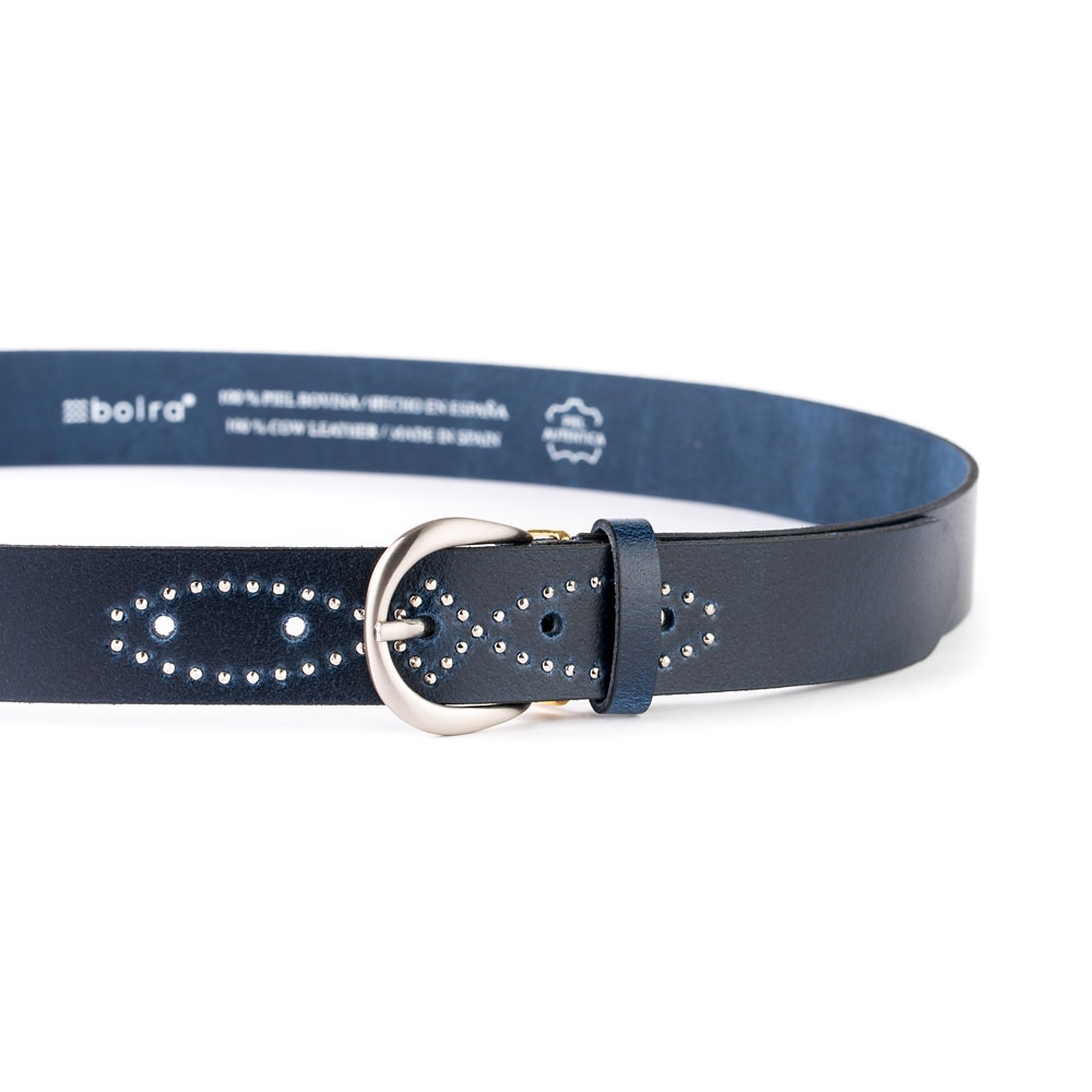 Cinturón Piel Zenia Brillantes 30 mm