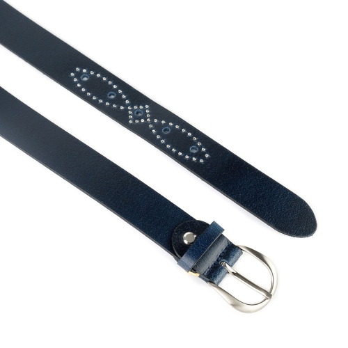 Cinturón Piel Zenia Brillantes 30 mm