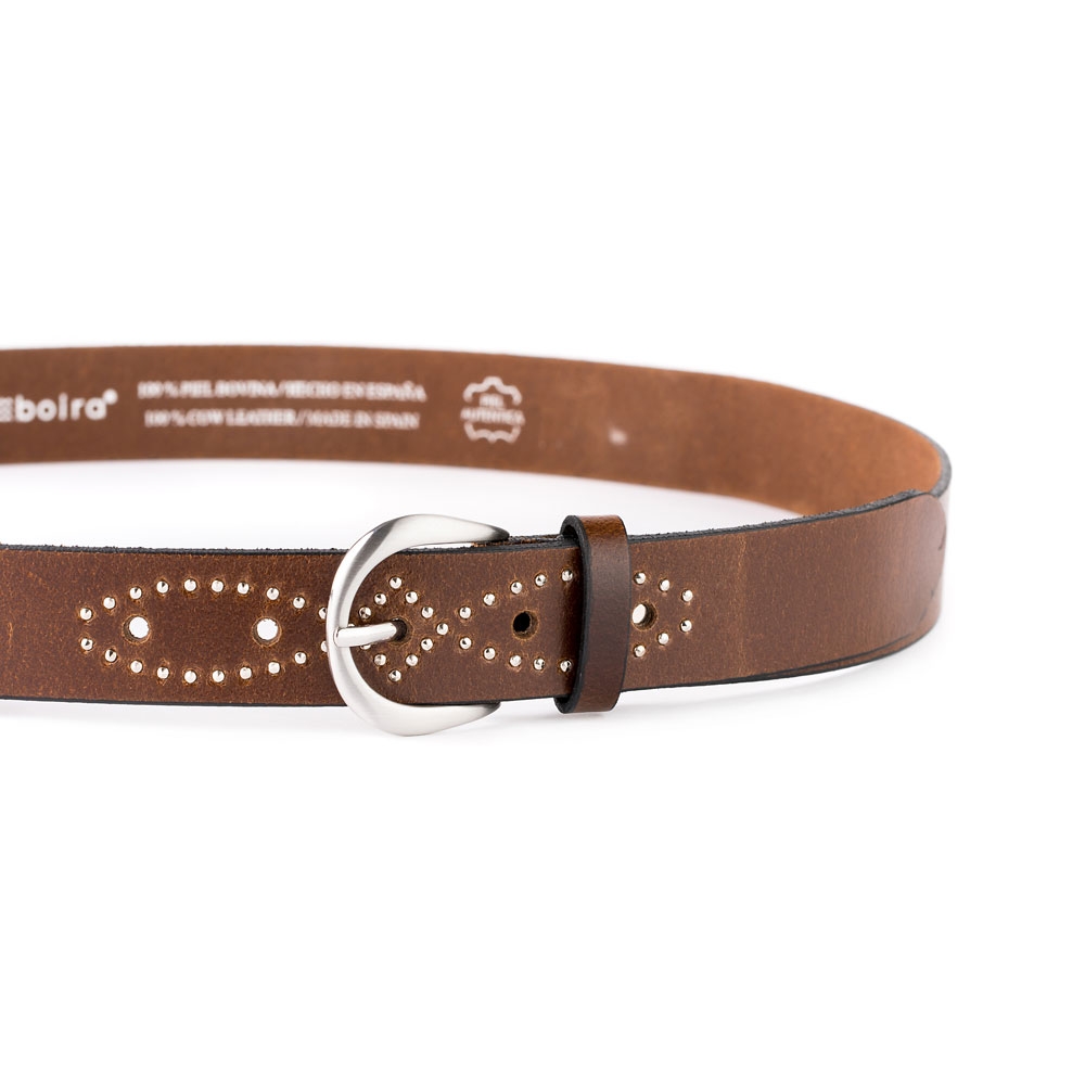 Cinturón Piel Zenia Brillantes 30 mm