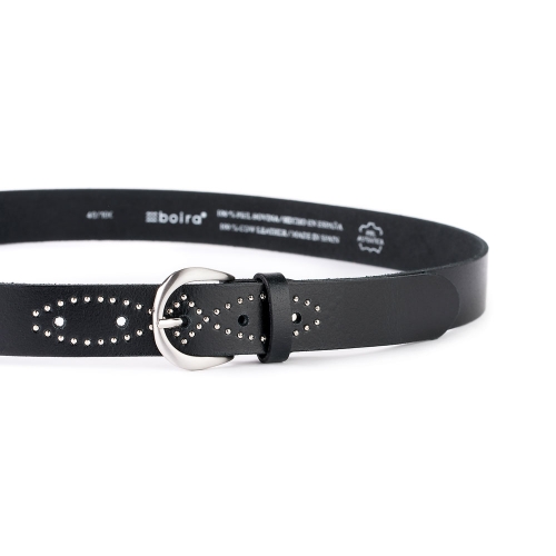 Cinturón Piel Zenia Brillantes 30 mm