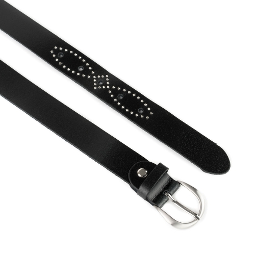 Cinturón Piel Zenia Brillantes 30 mm