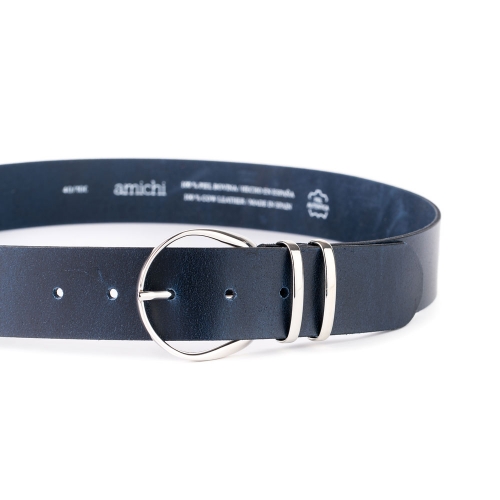 Cinturón Piel Zenia Pasador Metálico 40 mm