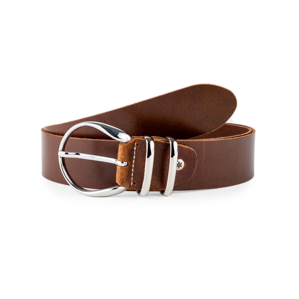 Cinturón Piel Zenia Pasador Metálico 40 mm