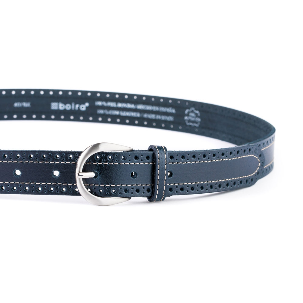 Cinturón Piel Zenia Picado 30 mm