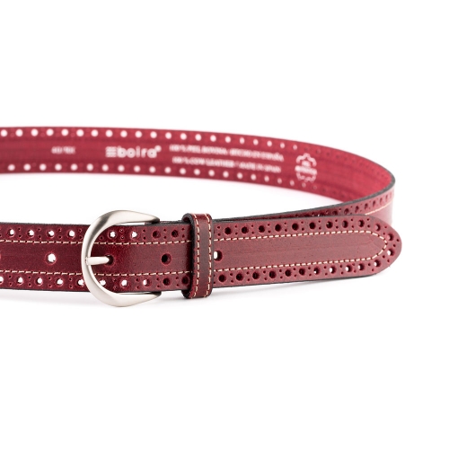 Cinturón Piel Zenia Picado 30 mm