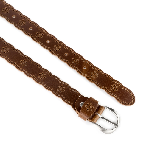 Cinturón Piel Zenia Picado 30 mm