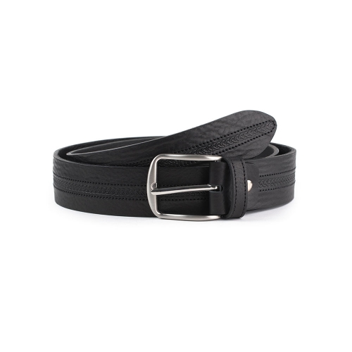 Cinturón Piel Serie Q Grabado Trenza 40 mm