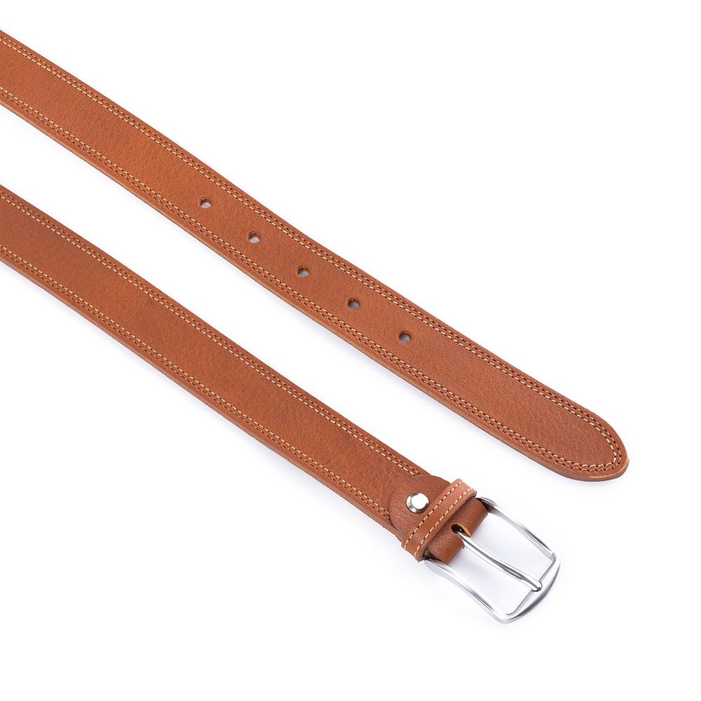 Cinturón Piel Serie Q Cosido Bicolor 30 mm