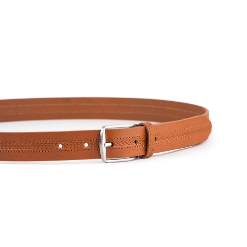 Cinturón Piel Serie Q Grabado Trenza 30 mm