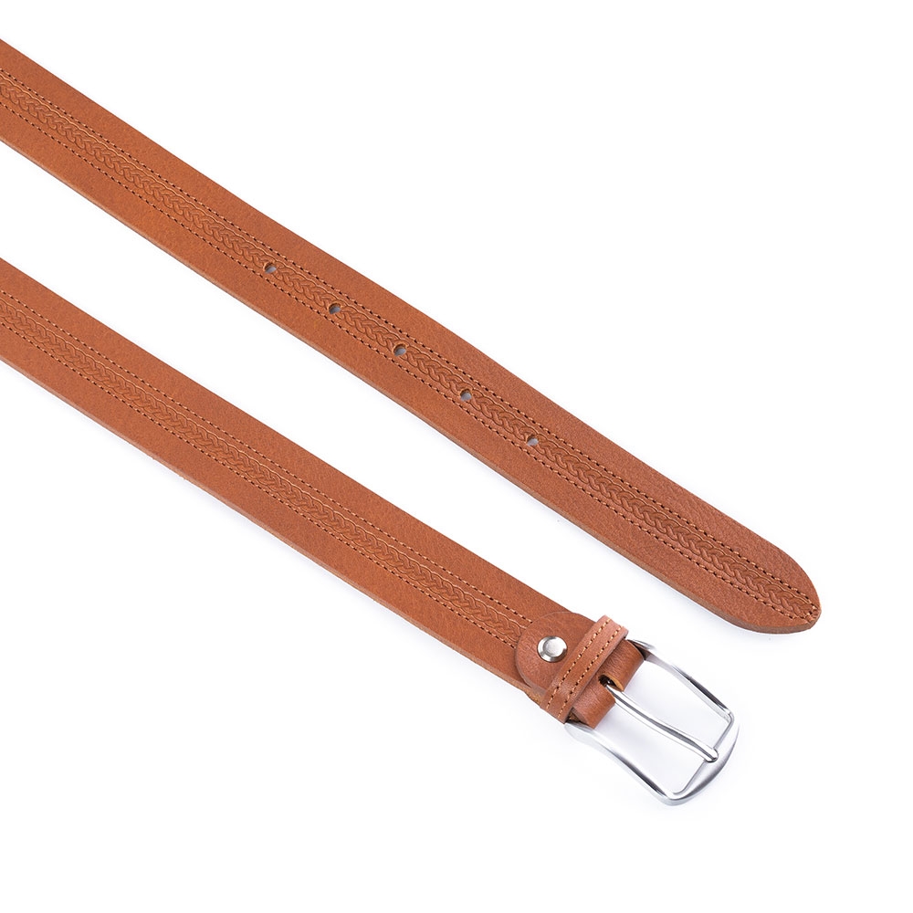 Cinturón Piel Serie Q Grabado Trenza 30 mm