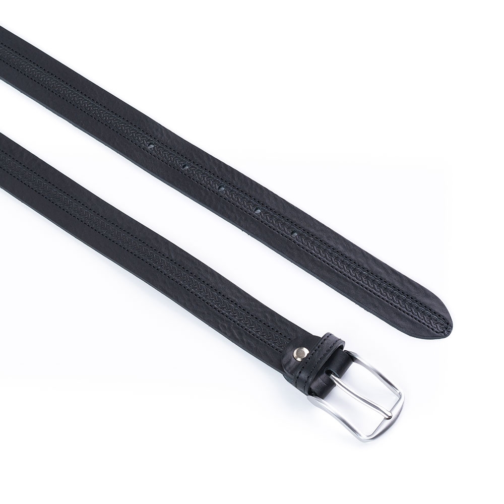 Cinturón Piel Serie Q Grabado Trenza 30 mm