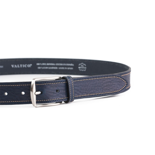 Cinturón Piel Serie Q Cosido Bicolor 35 mm