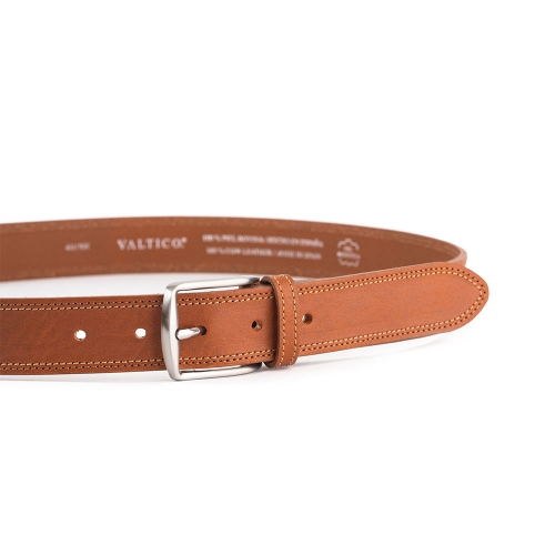 Cinturón Piel Serie Q Cosido Bicolor 35 mm