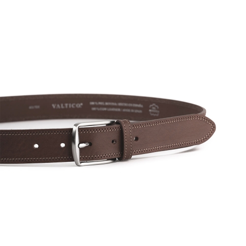 Cinturón Piel Serie Q Cosido Bicolor 35 mm