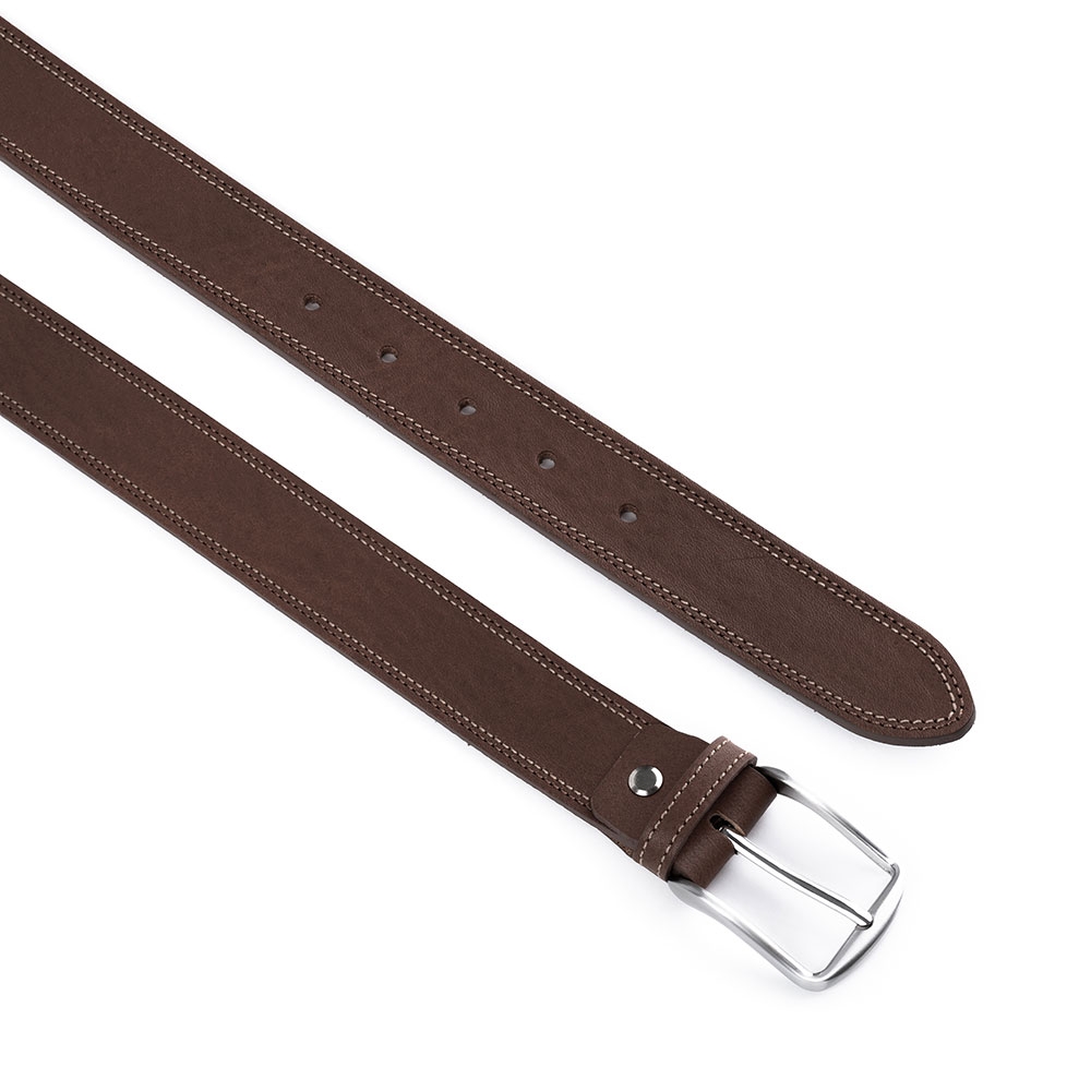 Cinturón Piel Serie Q Cosido Bicolor 35 mm