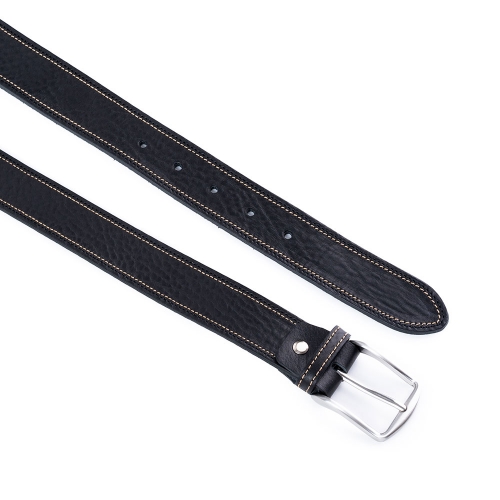 Cinturón Piel Serie Q Cosido Bicolor 35 mm