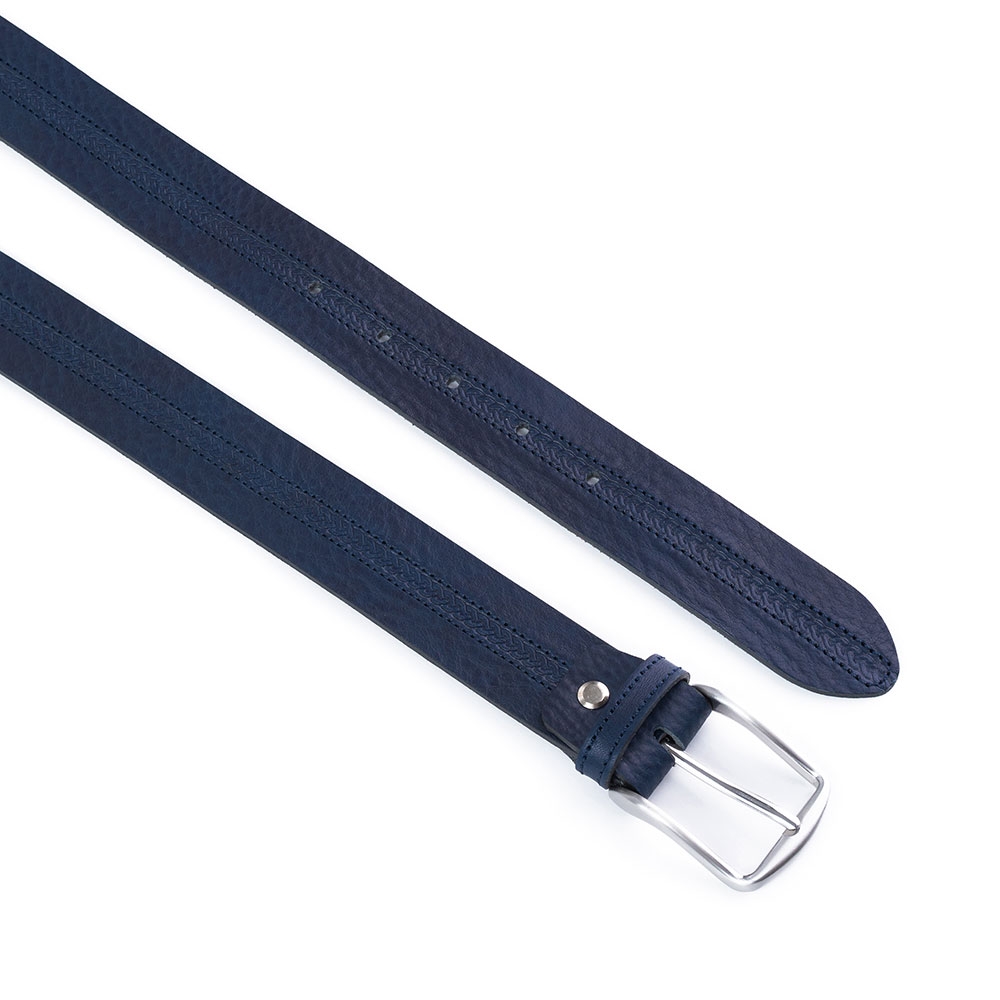 Cinturón Piel Serie Q Grabado Trenza 35 mm