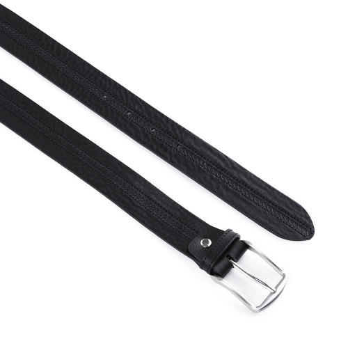 Cinturón Piel Serie Q Grabado Trenza 35 mm