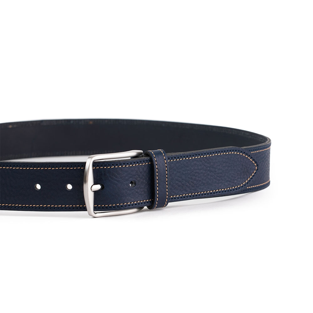 Cinturón Piel Serie Q Cosido Bicolor 40 mm