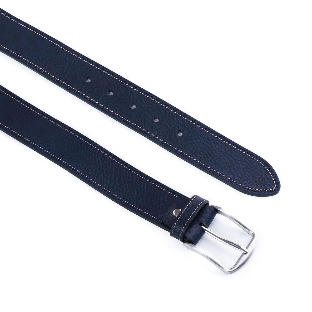 Cinturón Piel Serie Q Cosido Bicolor 40 mm