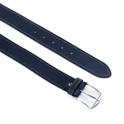 Cinturón Piel Serie Q Cosido Bicolor 40 mm