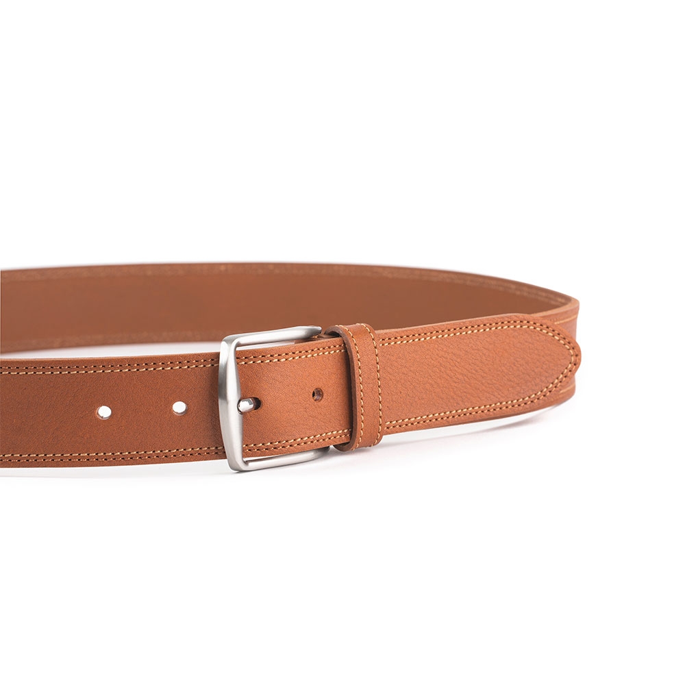 Cinturón Piel Serie Q Cosido Bicolor 40 mm