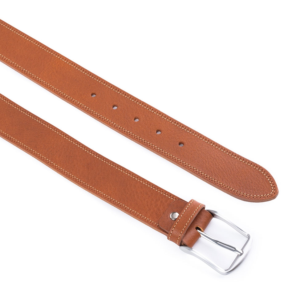 Cinturón Piel Serie Q Cosido Bicolor 40 mm