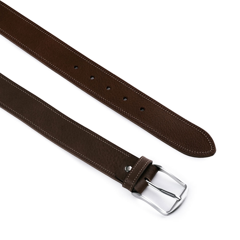 Cinturón Piel Serie Q Cosido Bicolor 40 mm