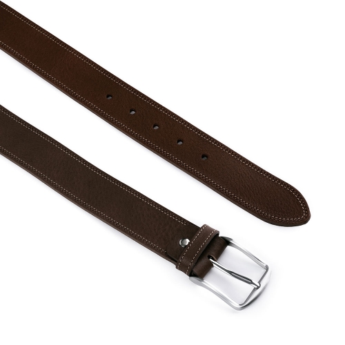 Cinturón Piel Serie Q Cosido Bicolor 40 mm