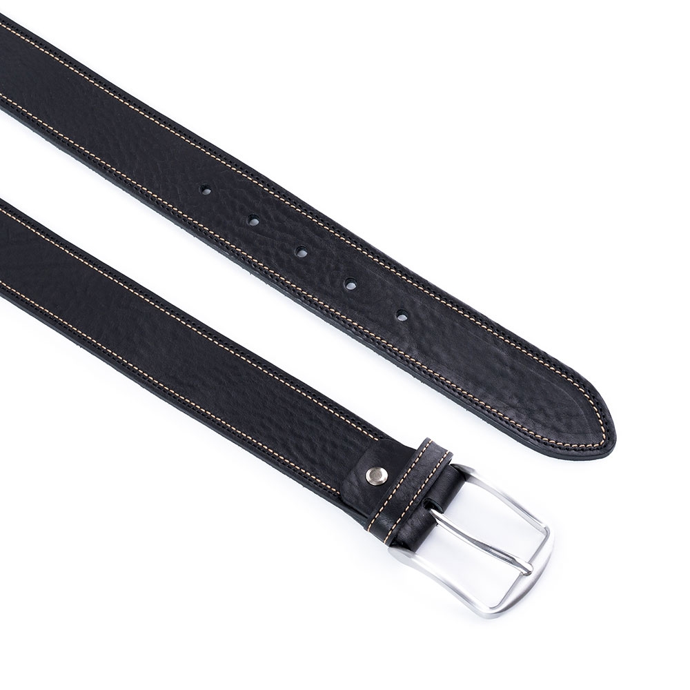 Cinturón Piel Serie Q Cosido Bicolor 40 mm