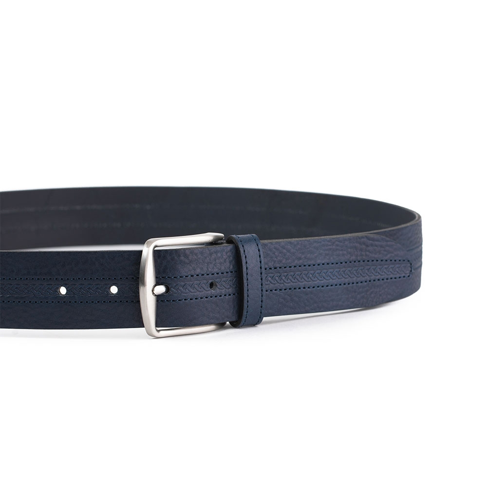 Cinturón Piel Serie Q Grabado Trenza 40 mm