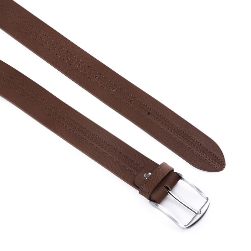 Cinturón Piel Serie Q Grabado Trenza 40 mm