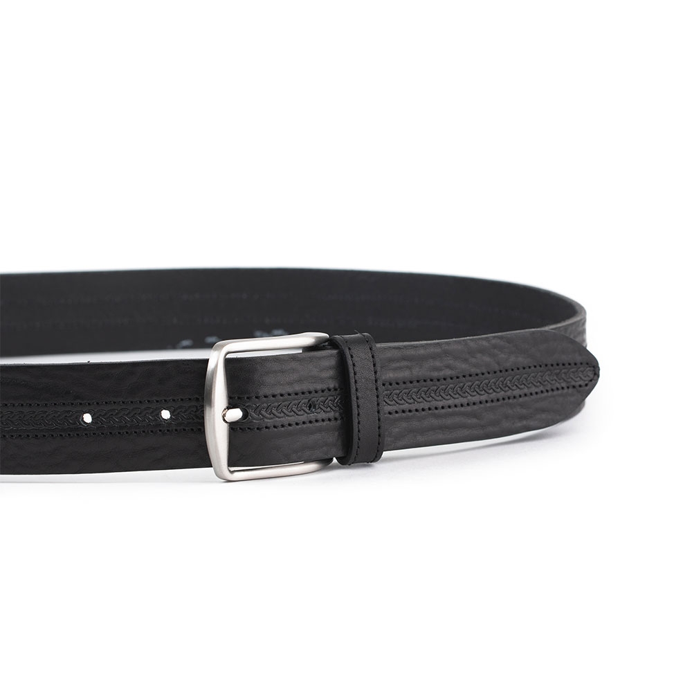 Cinturón Piel Serie Q Grabado Trenza 40 mm