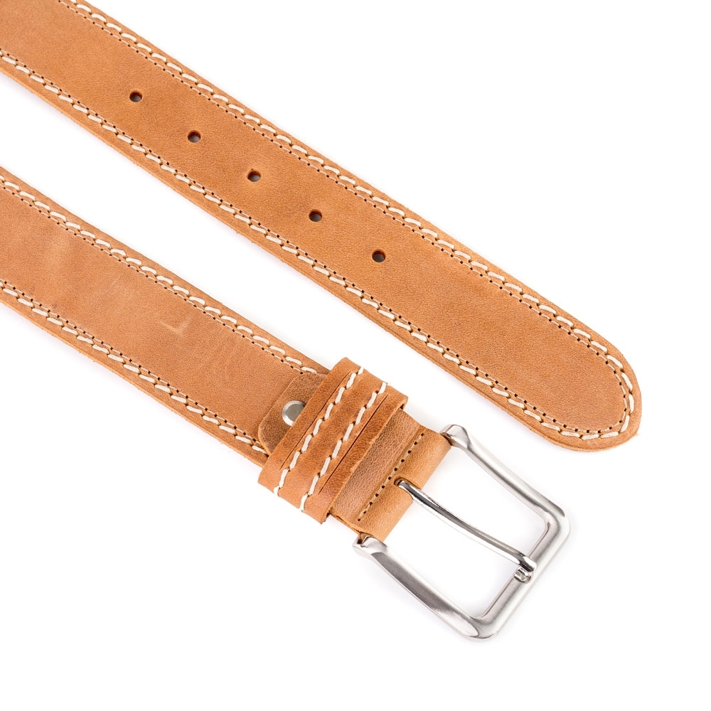 Cinturón Piel Stone Cosido Doble 40 mm