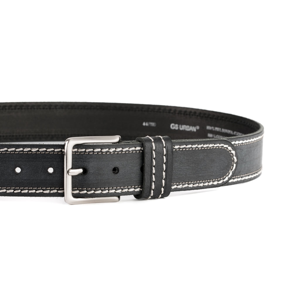 Cinturón Piel Stone Cosido Doble 40 mm