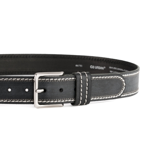 Cinturón Piel Stone Cosido Doble 40 mm