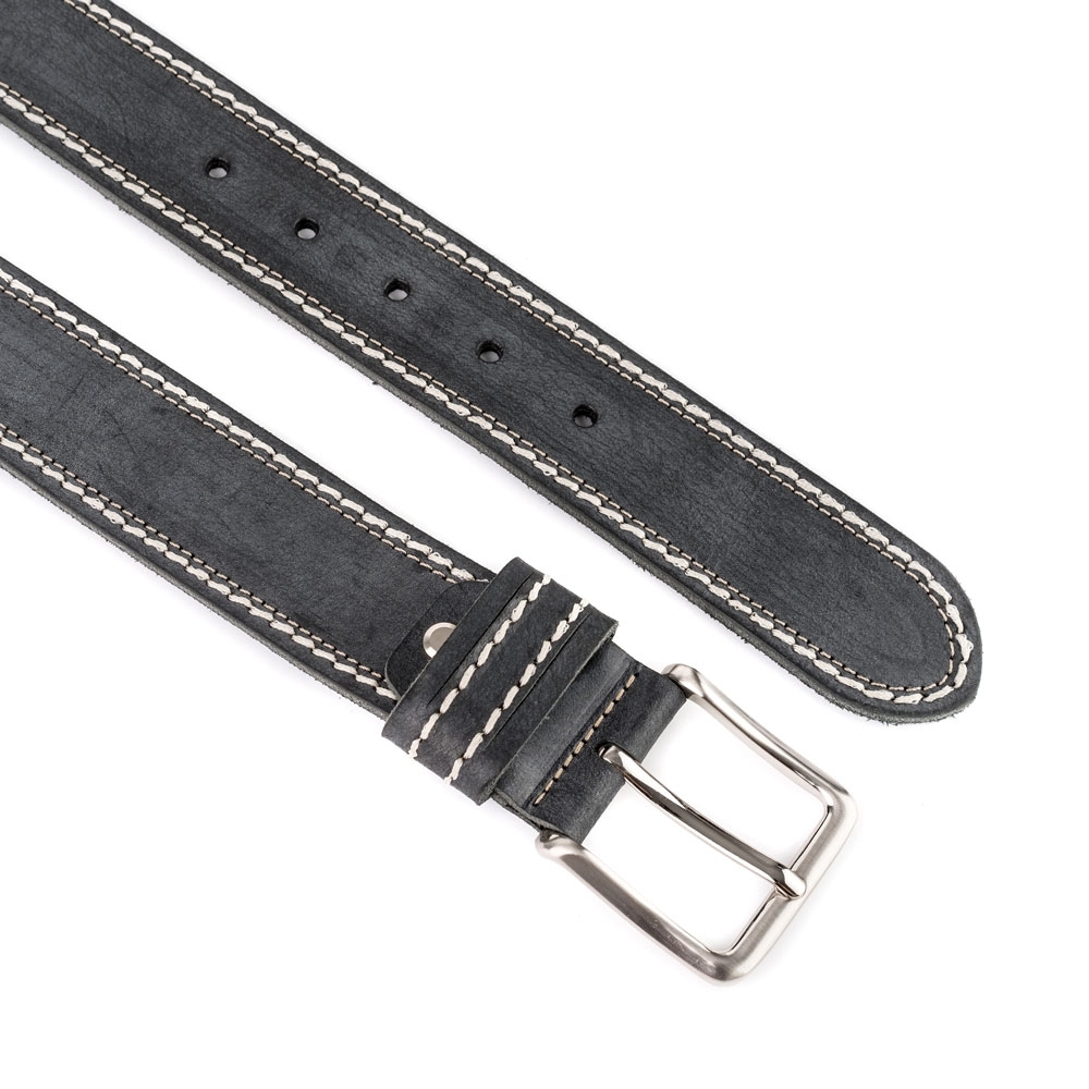 Cinturón Piel Stone Cosido Doble 40 mm