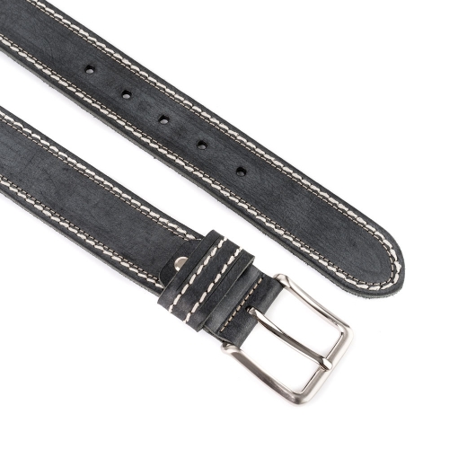 Cinturón Piel Stone Cosido Doble 40 mm