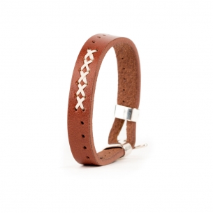 Pulsera Piel Cosida Equis