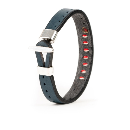 Pulsera Piel Cosida Bicolor