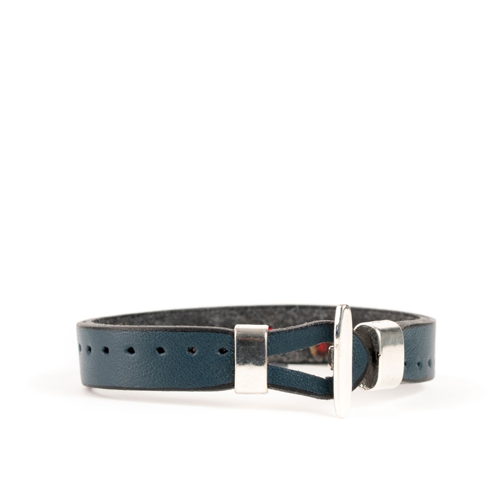 Pulsera Piel Cosida Bicolor